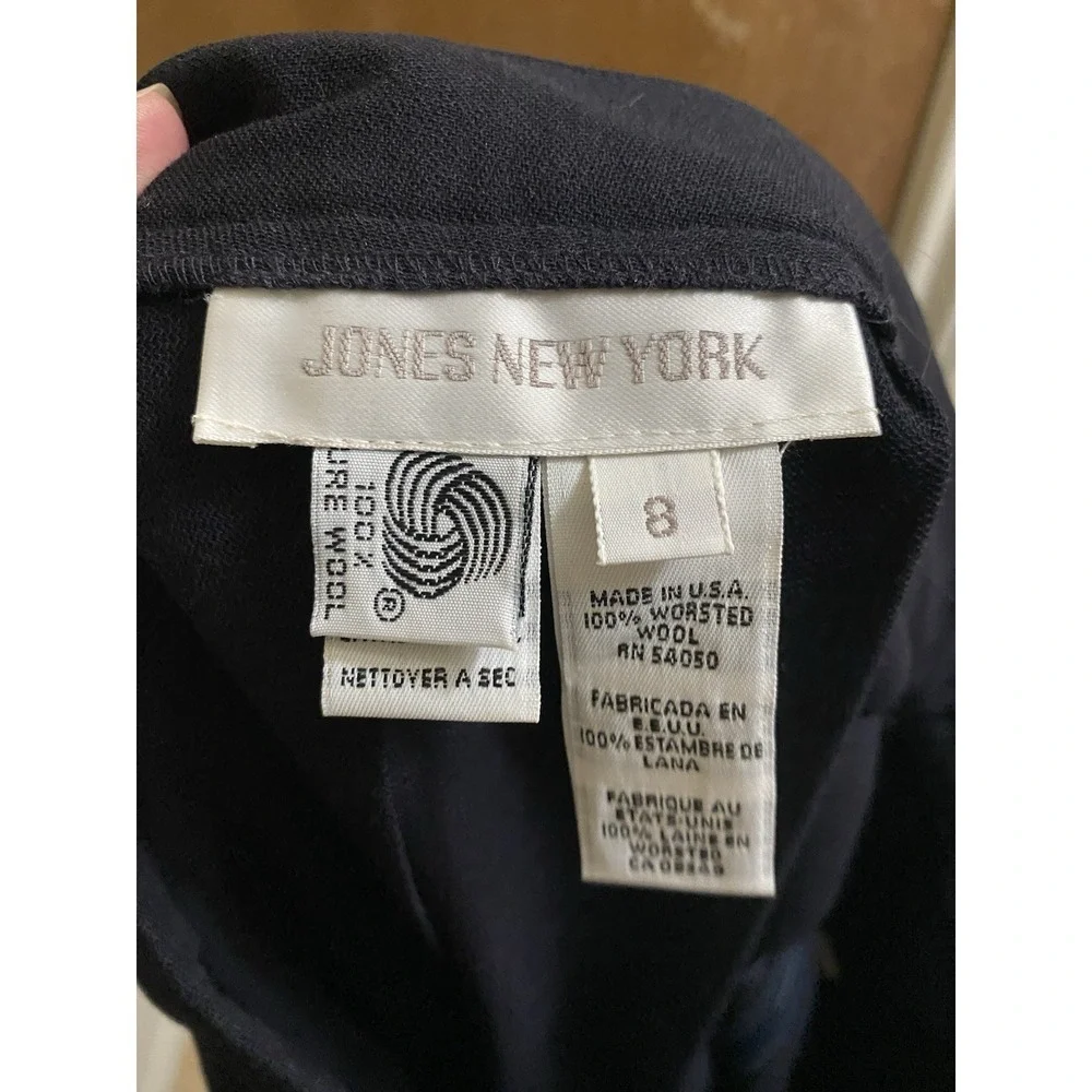 Vintage Jones New York Black Wool Pleated A-Line Ruffle Button Skirt Flowy Sz 8 - Picture 5 of 6